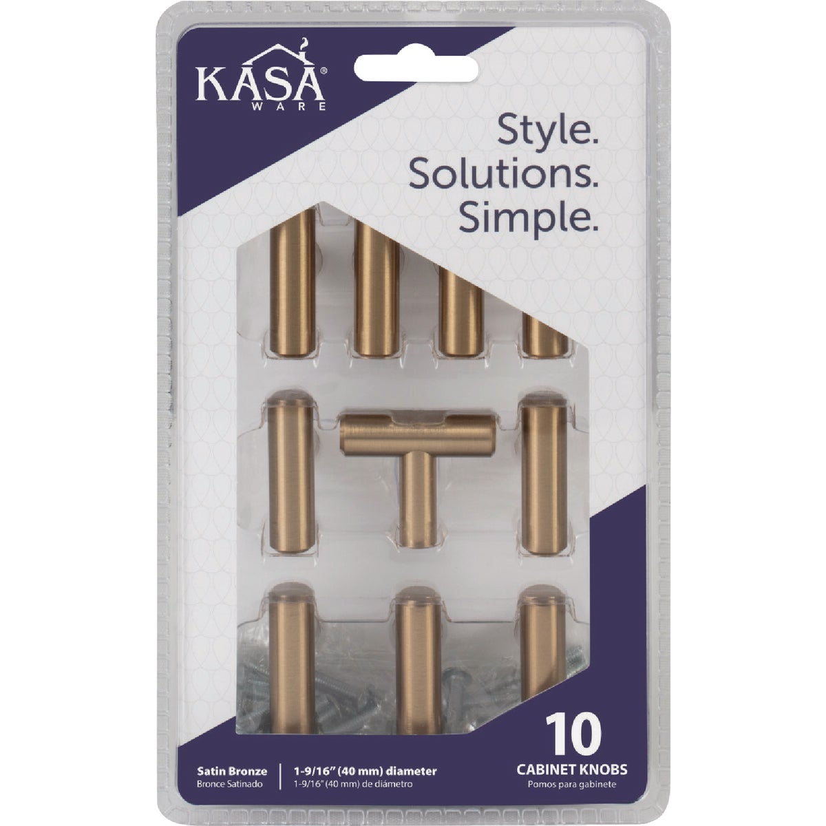 KasaWare 1-1/2 In. Overall Length Satin Bronze Cabinet T-Knob (10-Pack) Image 2