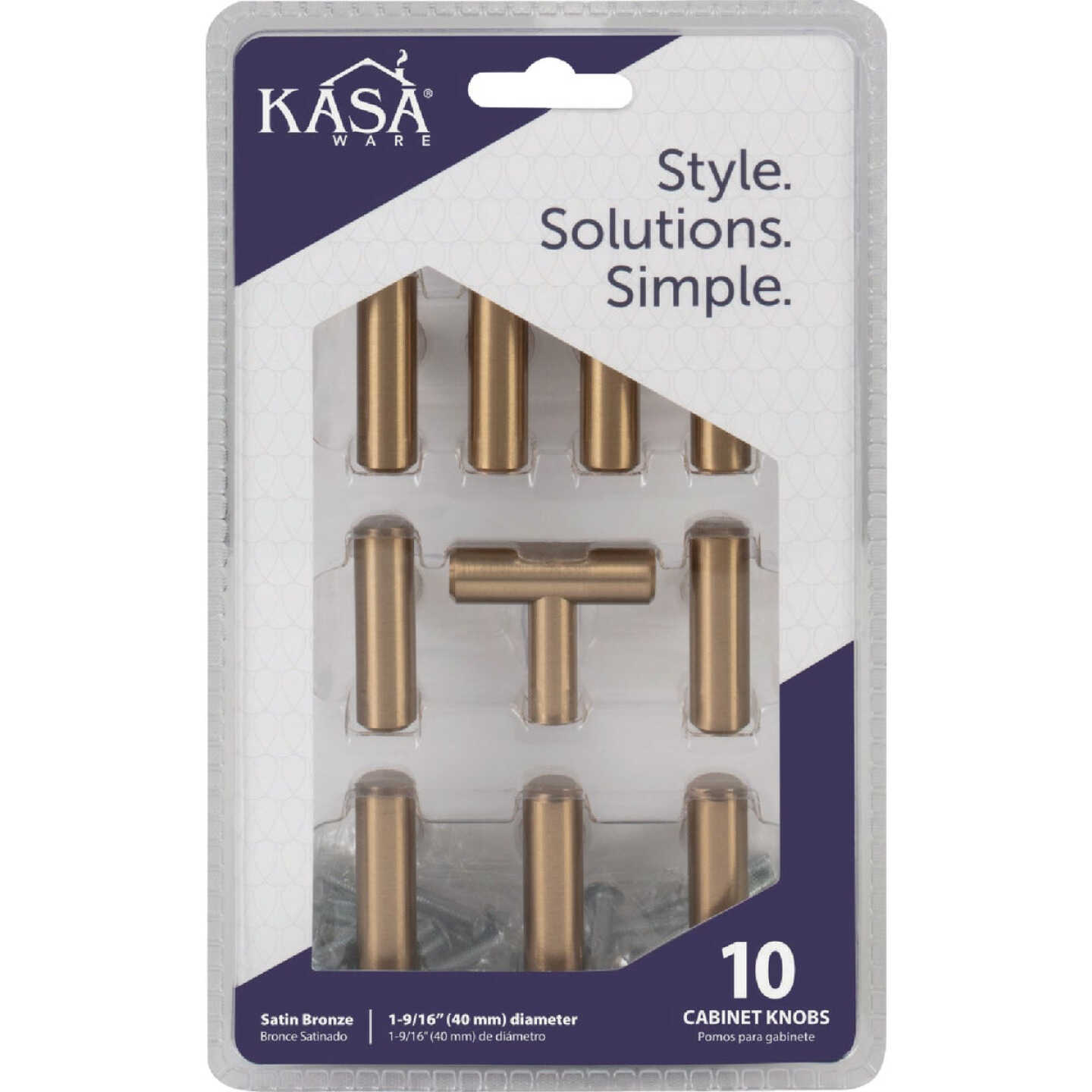 KasaWare 1-1/2 In. Overall Length Satin Bronze Cabinet T-Knob (10-Pack) Image 2