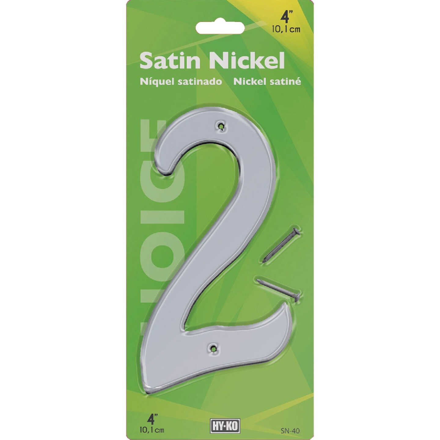 Hy-Ko 4 In. Satin Nickel Number 2 Image 2