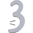 Hy-Ko 4 In. Satin Nickel Number 3 Image 1