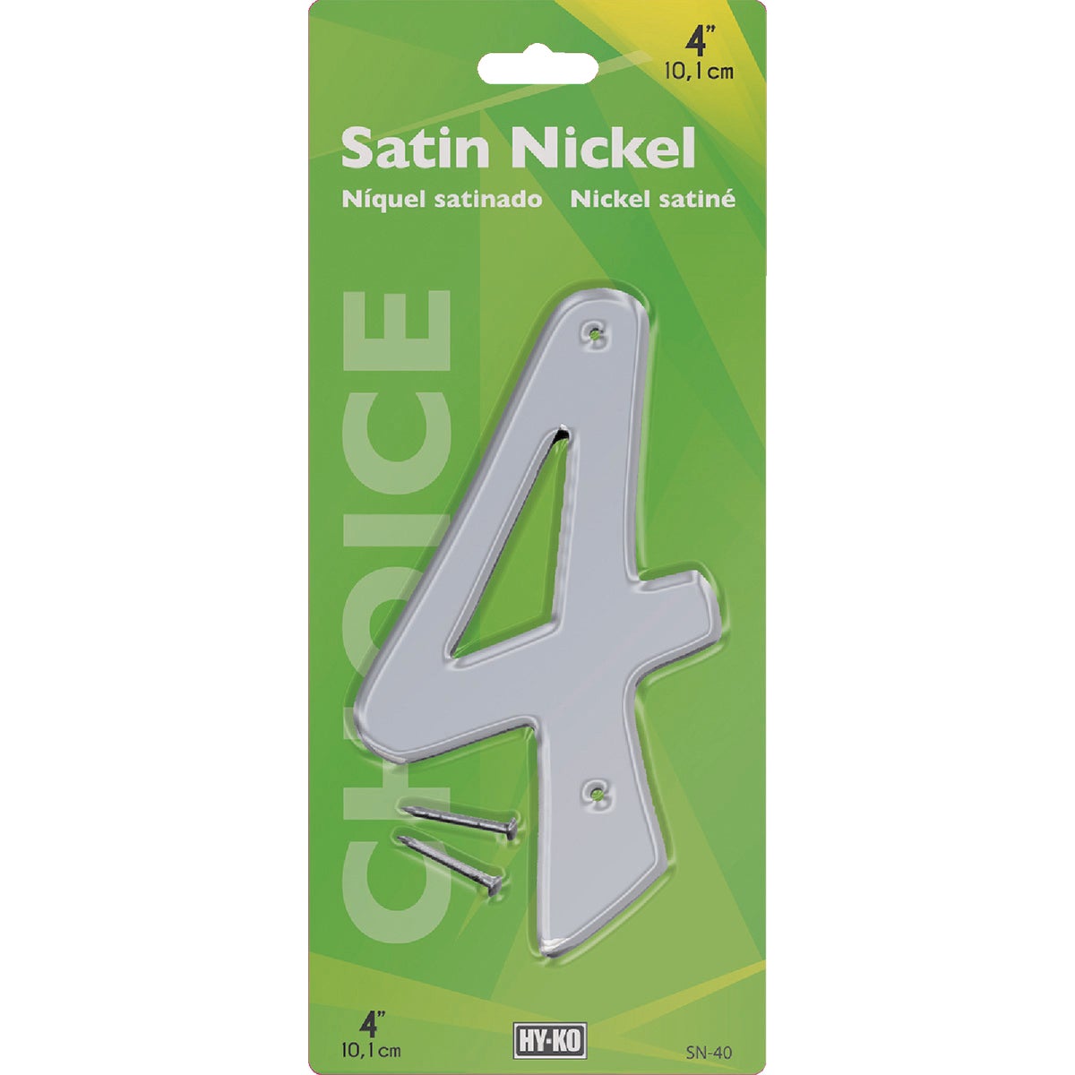 Hy-Ko 4 In. Satin Nickel Number 4 Image 2
