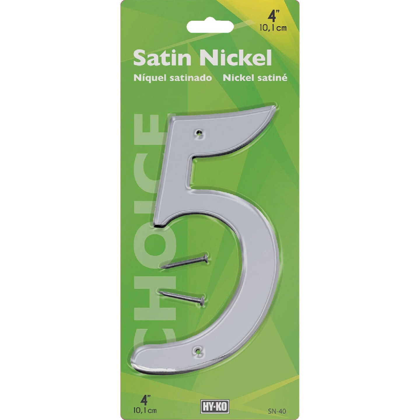 Hy-Ko 4 In. Satin Nickel Number 5 Image 2