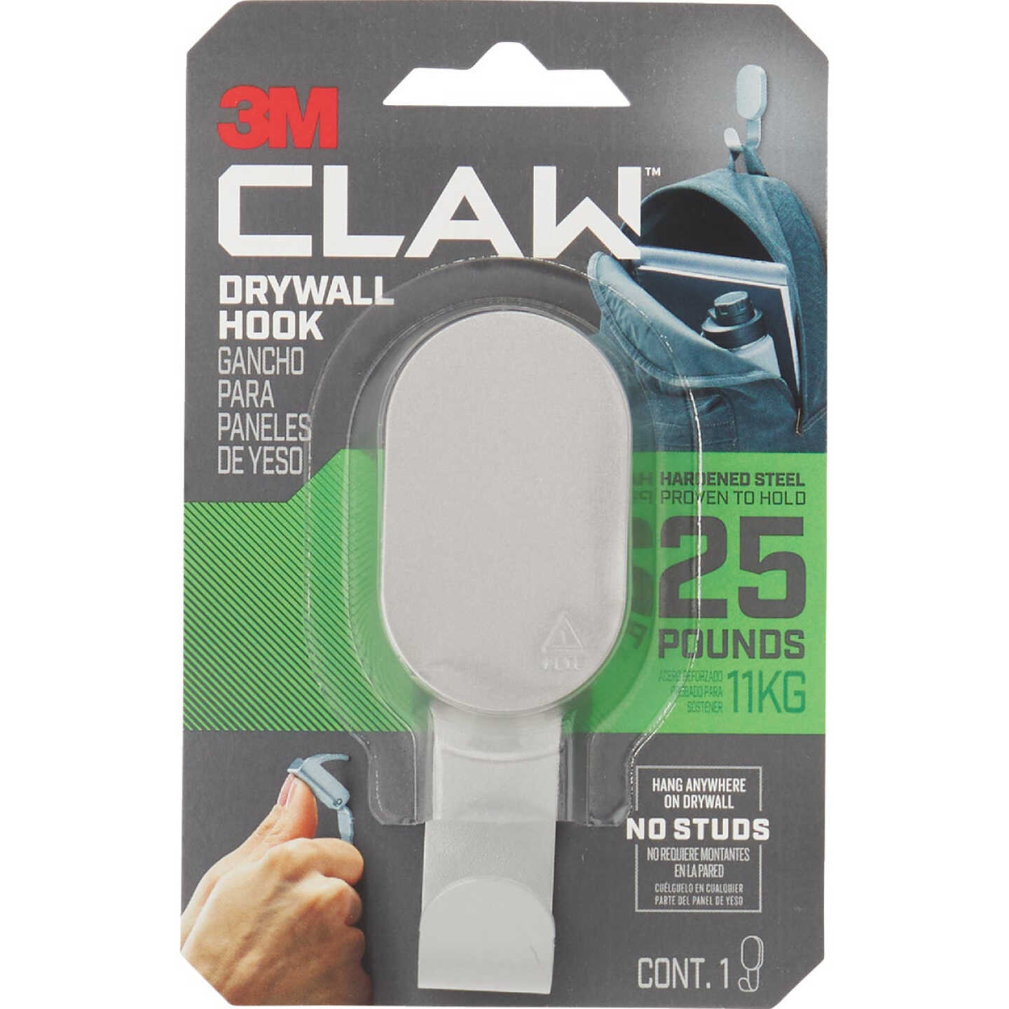 3M Claw 25 Lb. Silver Drywall Hook Image 8