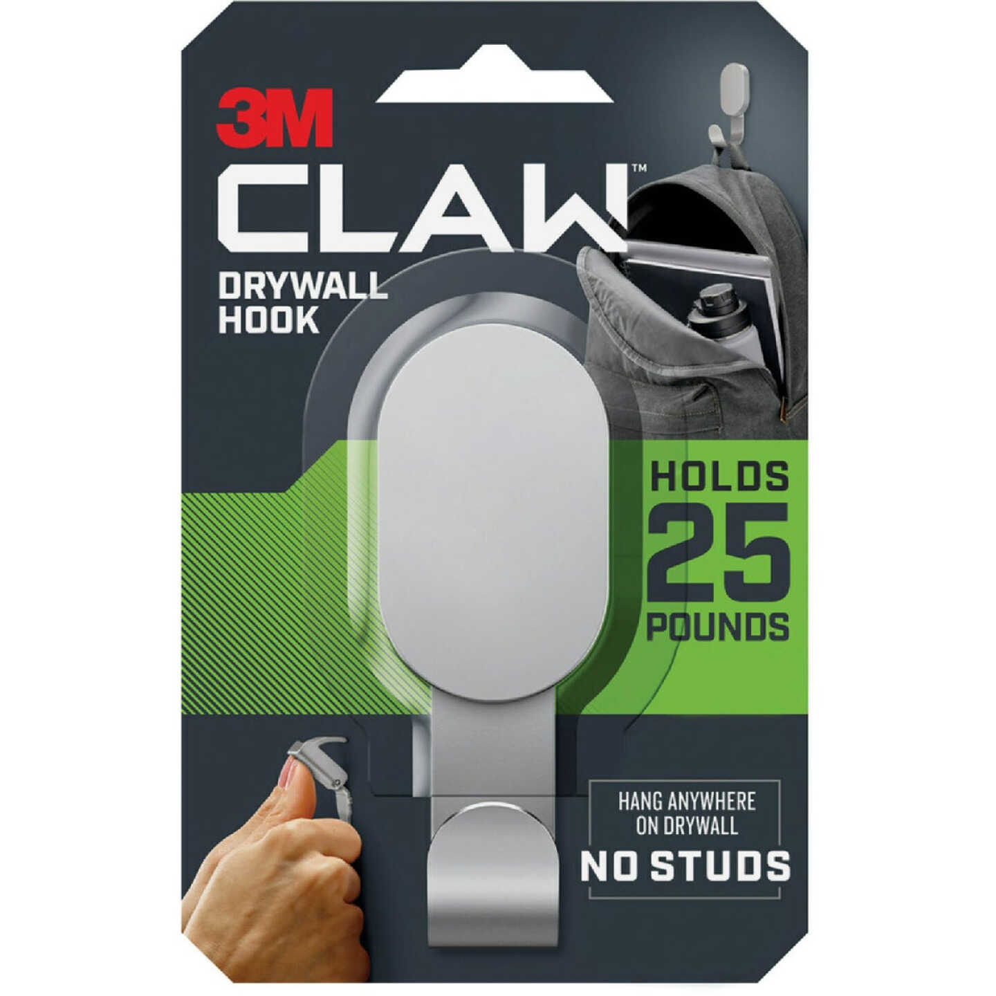 3M Claw 25 Lb. Silver Drywall Hook Image 1
