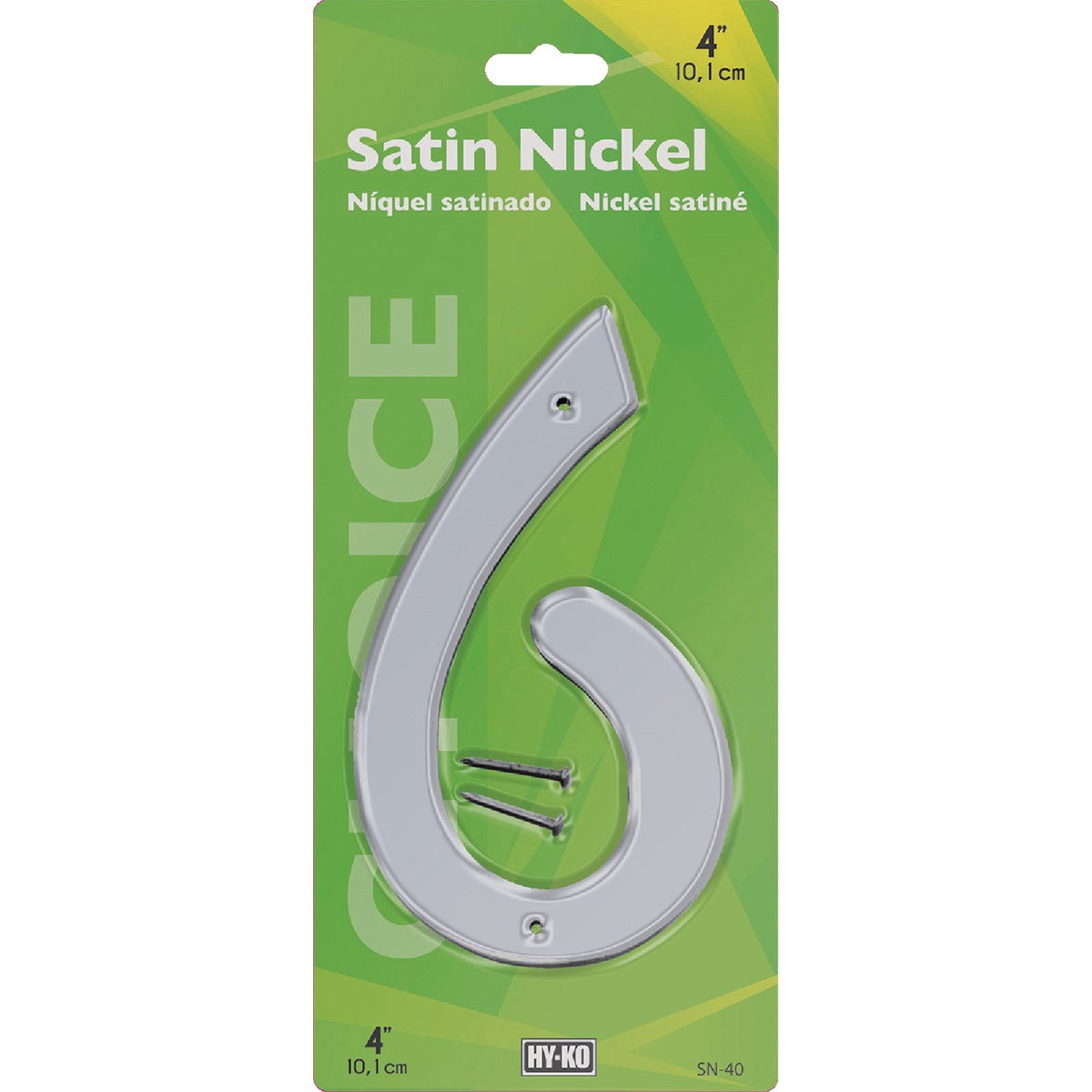 Hy-Ko 4 In. Satin Nickel Number 6 Image 2