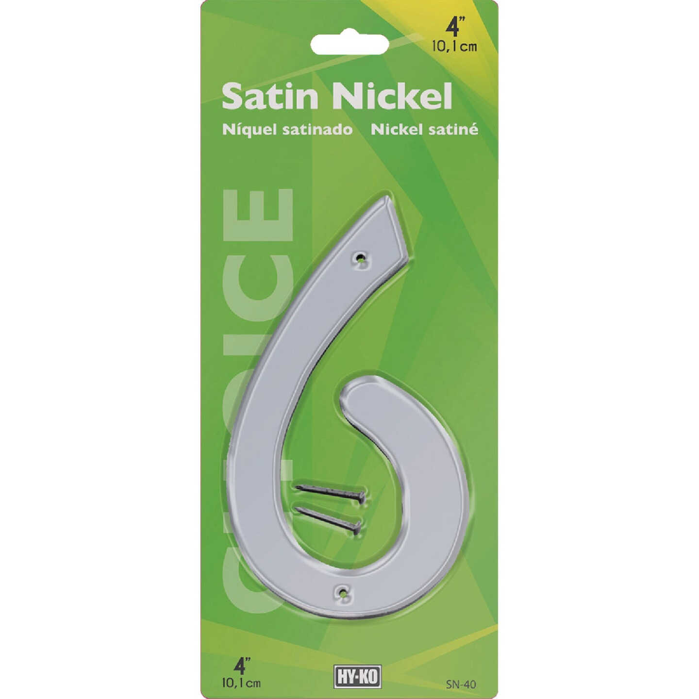 Hy-Ko 4 In. Satin Nickel Number 6 Image 2