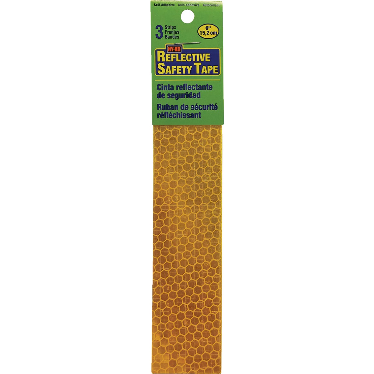 Hy-Ko 1 In. x 6 In. Yellow Reflective Safety Tape Strips (3-Count) Image 2