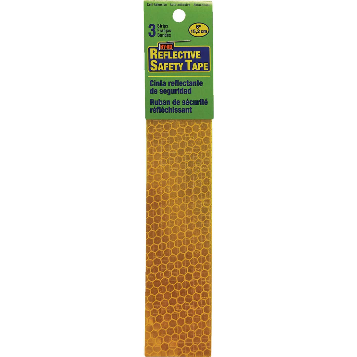 Hy-Ko 1 In. x 6 In. Yellow Reflective Safety Tape Strips (3-Count) Image 2