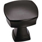 Allison by Amerock Stature Square Matte Black Cabinet Knob Image 1