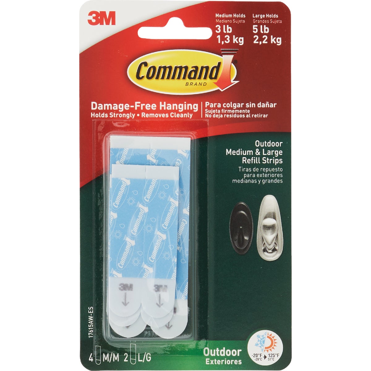 Command Outdoor Medium & Large Foam Replacement Strips, 8 Strips Image 6