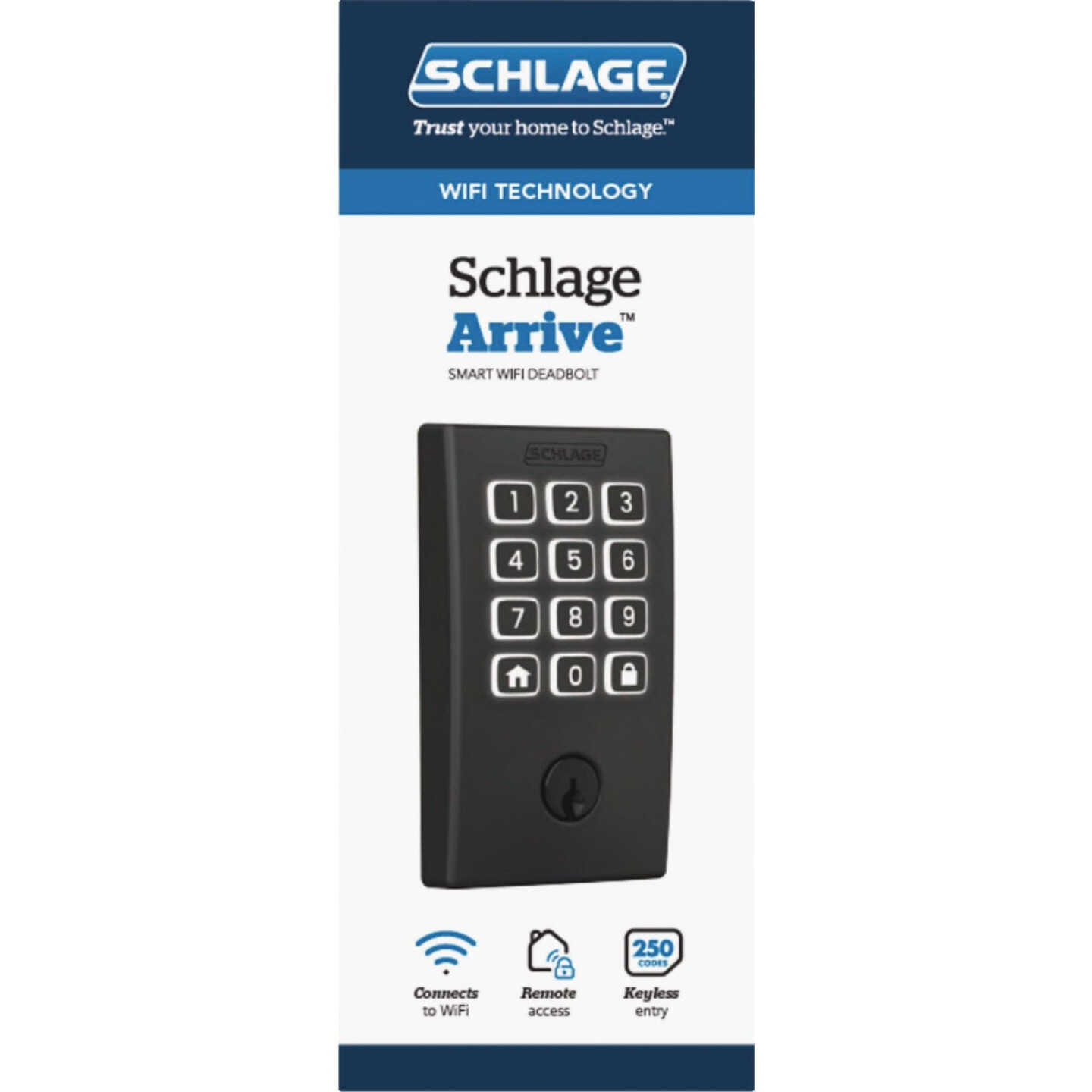 Schlage Arrive Century Matte Black Smart WiFi Deadbolt Image 2