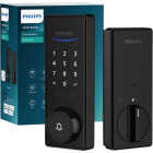 Philips Palm Reader Electronic Deadbolt with Door Chime, Matte Black Image 1