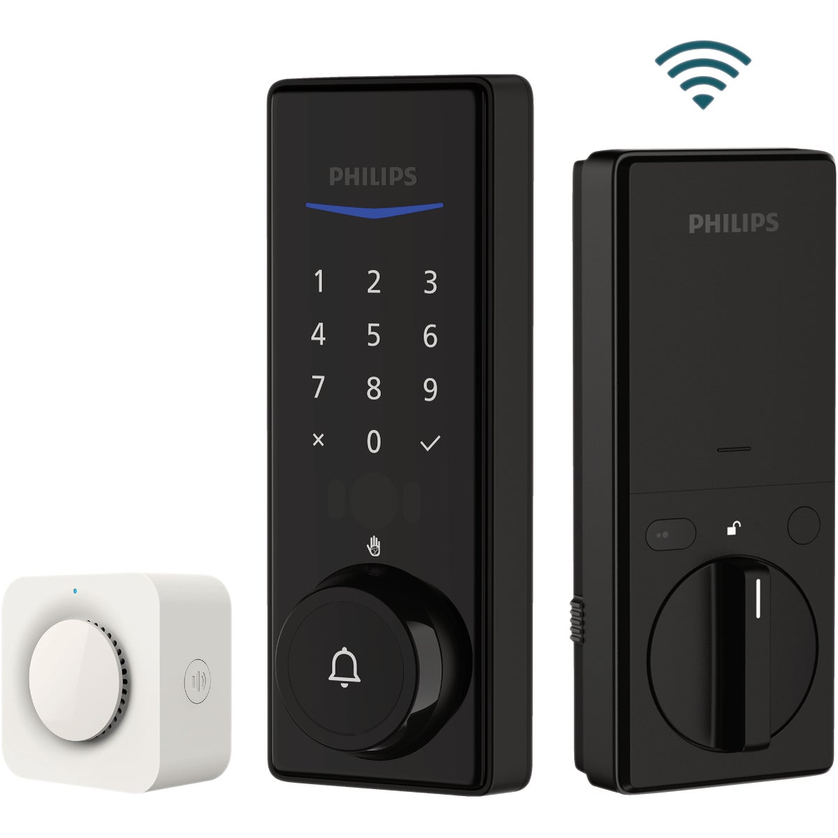 Philips Palm Reader Electronic Deadbolt with Door Chime, Matte Black Image 4