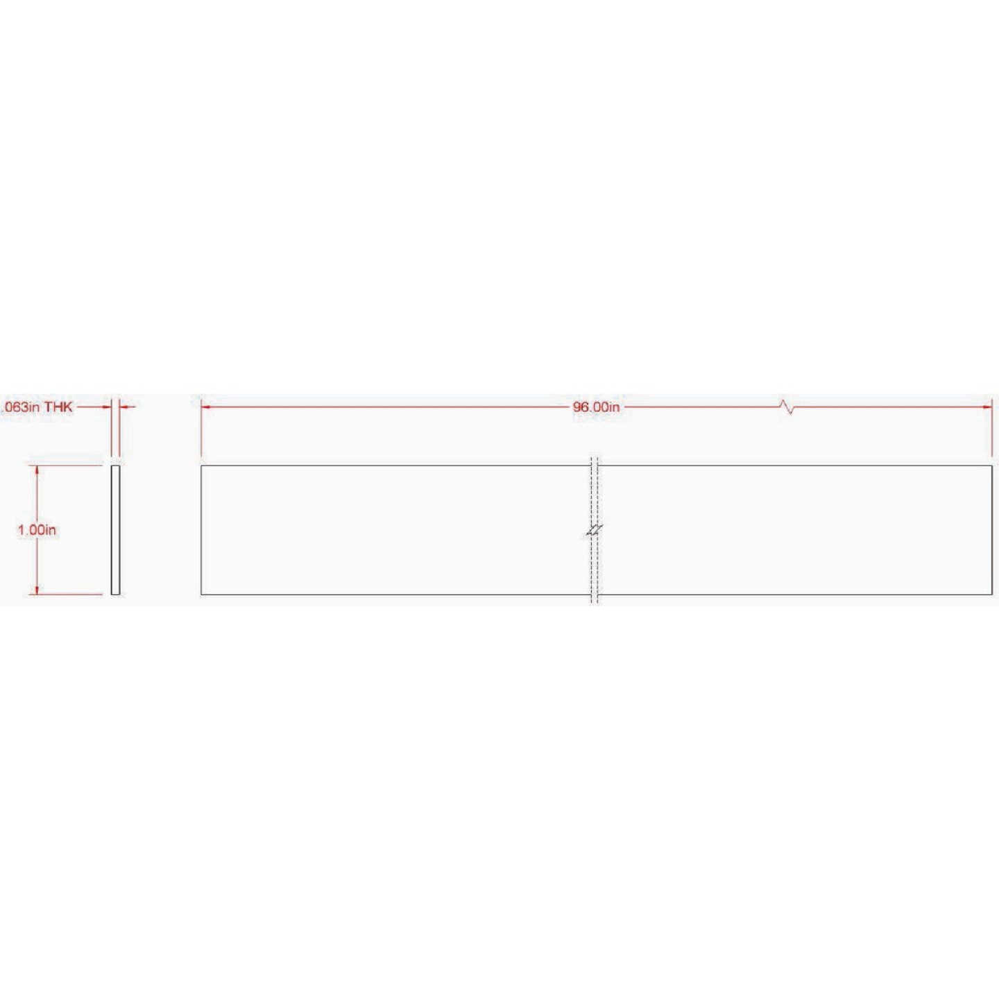 Hillman SteelWorks 1/16 In. x 1 In. x 8 Ft. Aluminum Flat Stock Image 2