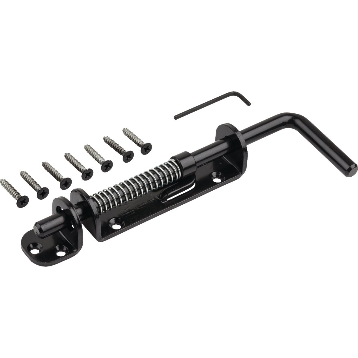 National Hardware Black Spring Loaded Heavy Duty Sliding Bolt Image 1