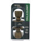 Steel Pro Antique Brass Hall & Closet Door Knob Image 2