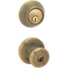 Steel Pro Antique Brass Deadbolt and Door Knob Combo Image 1