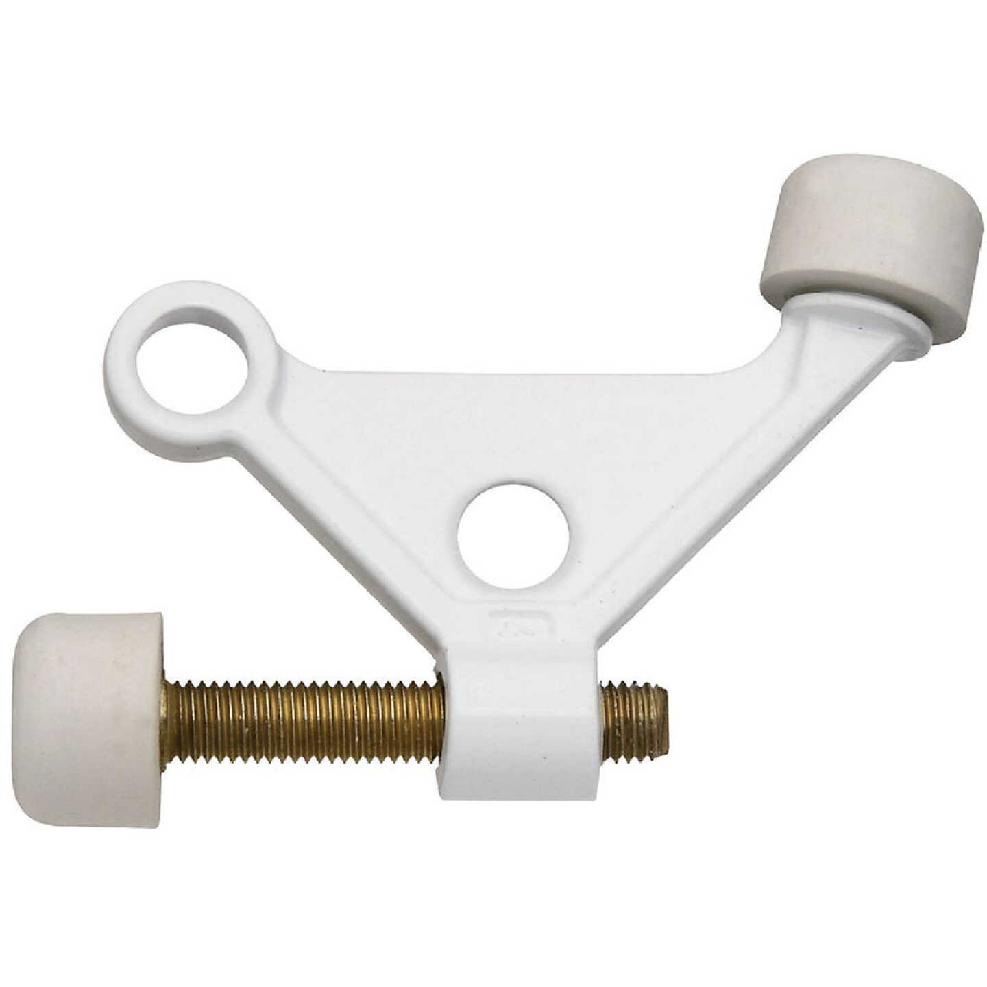 National Hardware White Zinc Hinge Pin Door Stop Image 1
