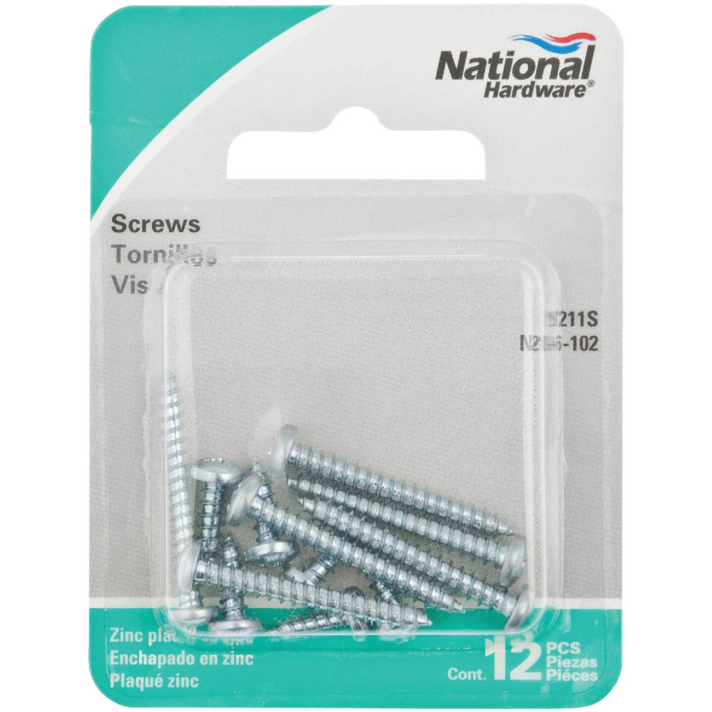 National Hardware Steel Shelf Bracket Screw, Zinc (12-Pack) Image 1