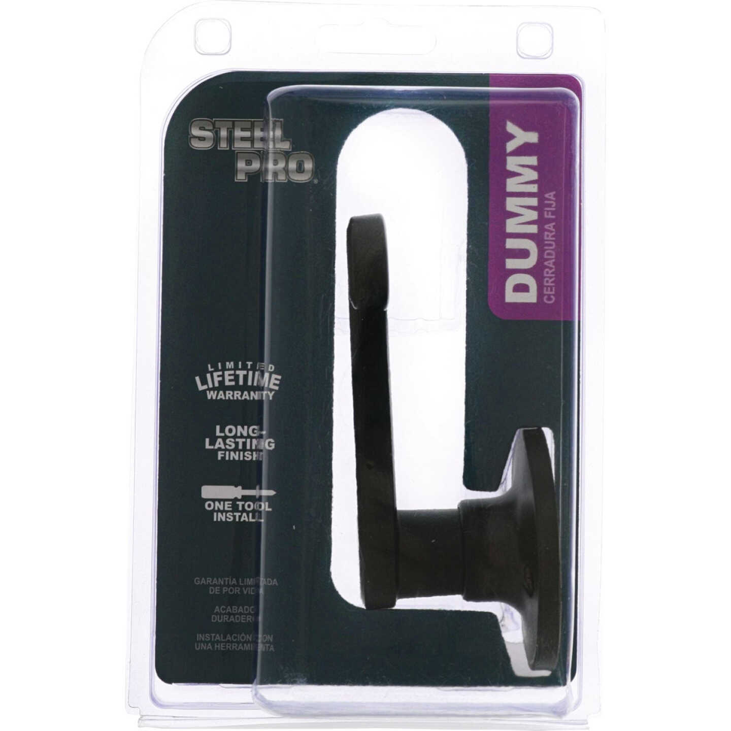 Steel Pro Matte Black Right Hand Dummy Door Lever Image 2