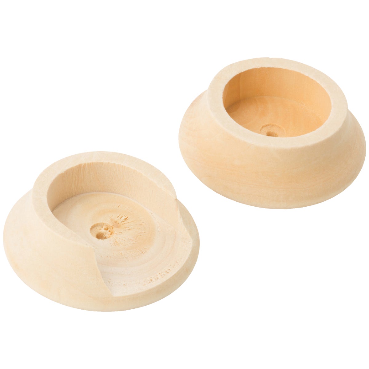 National Hardware 1-3/8 In. Natural Wood Closet Rod Socket (2-Pack) Image 1