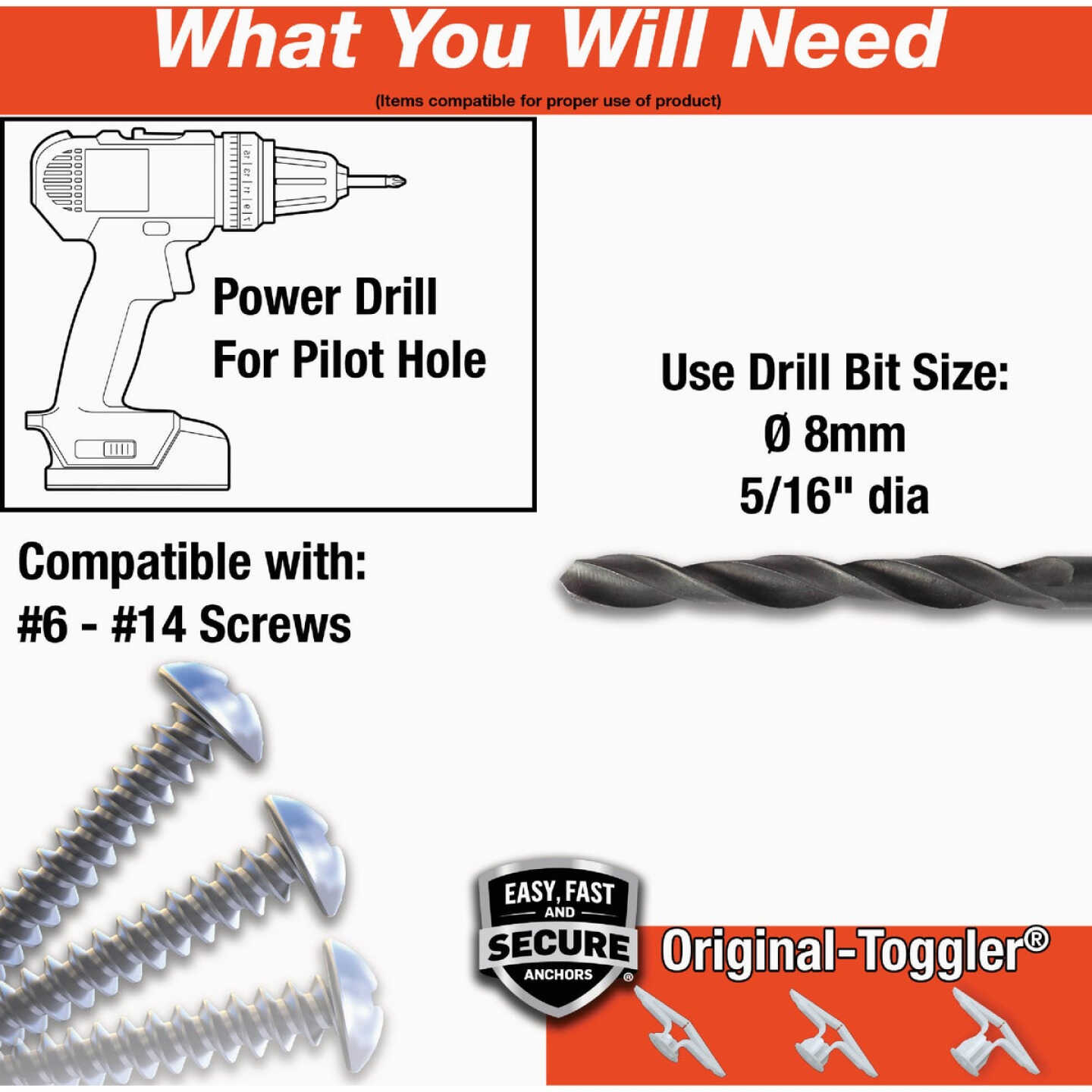 Toggler Snaptoggle #8 x 1-3/4 In. Zinc-Plated Steel Toggle Bolts (5-Count) Image 3