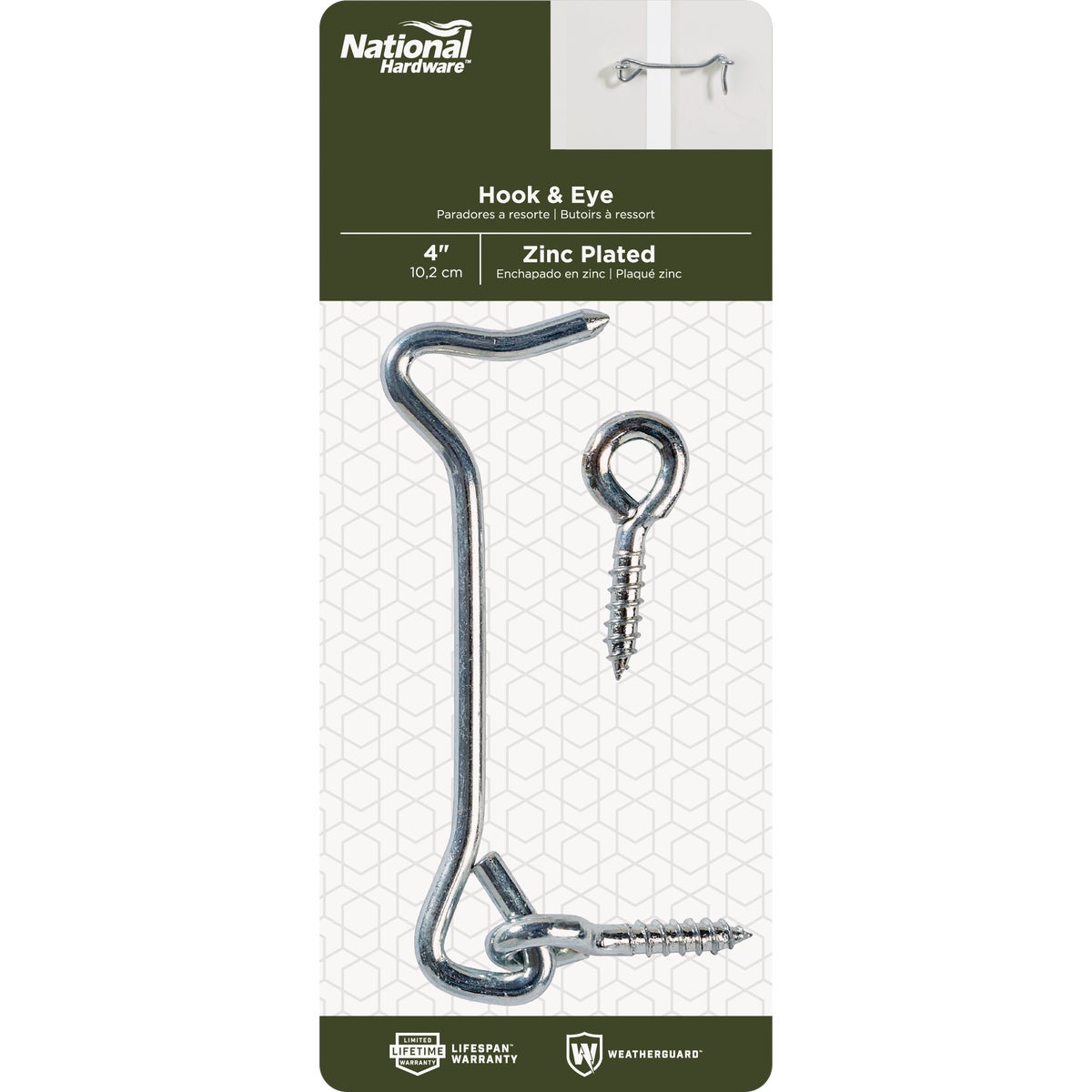 National Hardware 4 In. Steel Hook & Eye Bolt Image 2