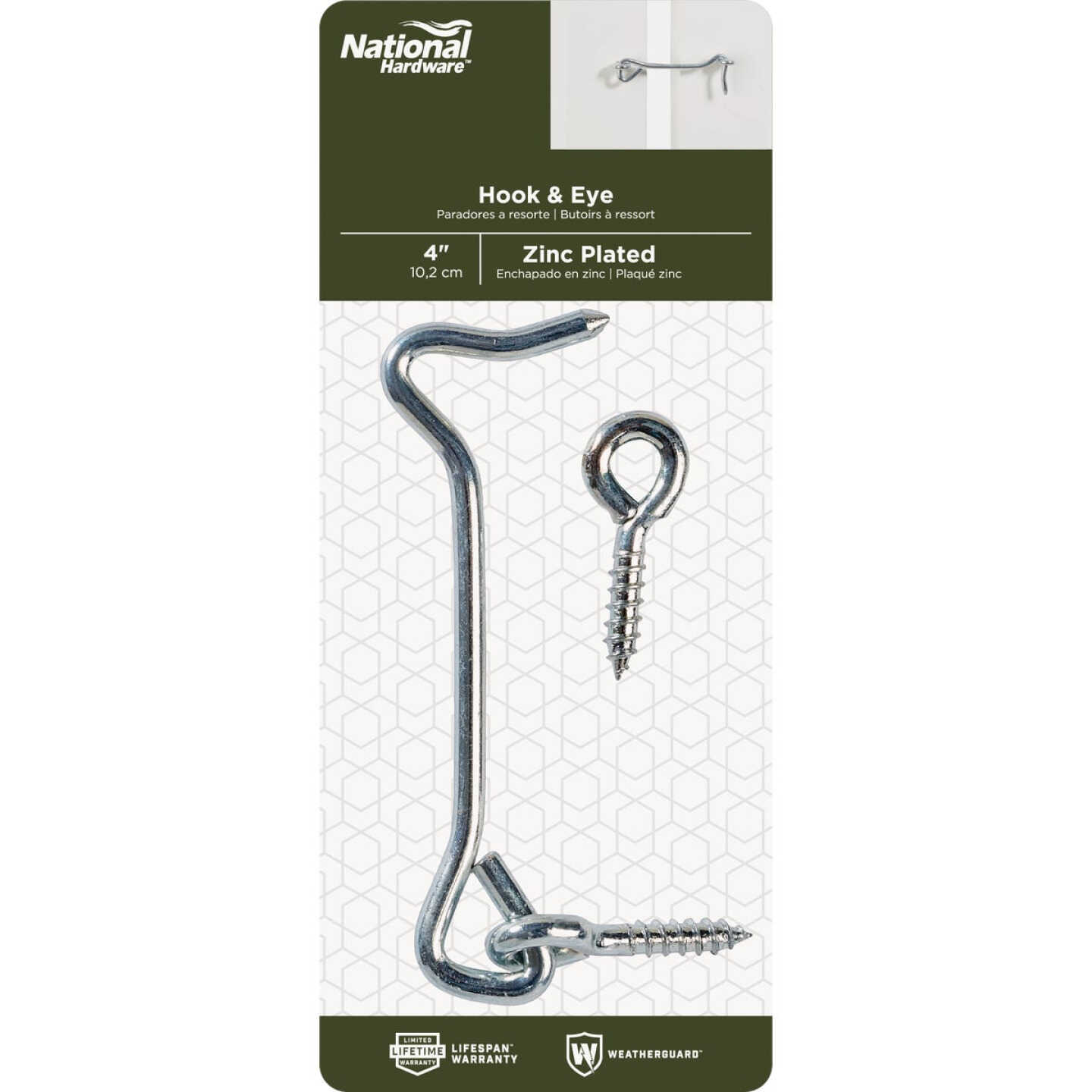 National Hardware 4 In. Steel Hook & Eye Bolt Image 2