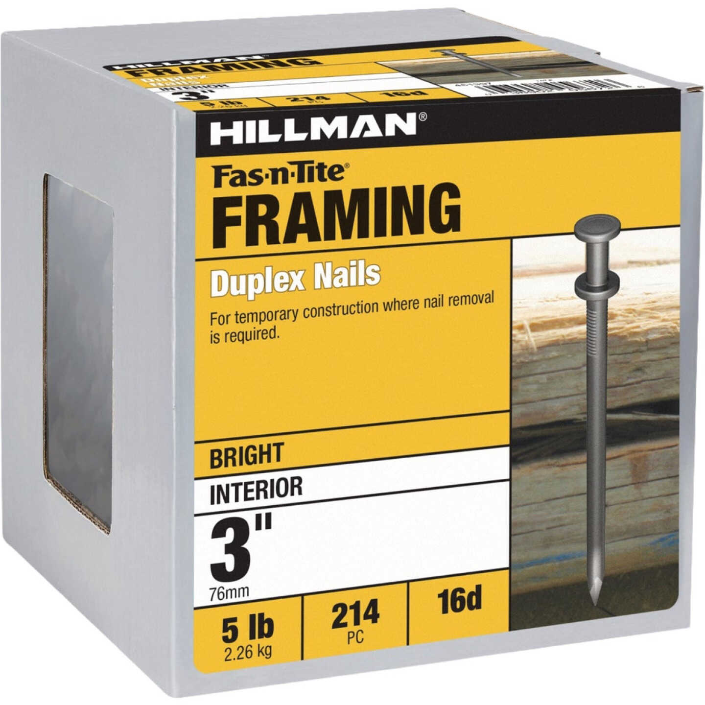 Hillman Fas-n-Tite 3-1/2 In. Bright Duplex Nails (5 Lb.) Image 1