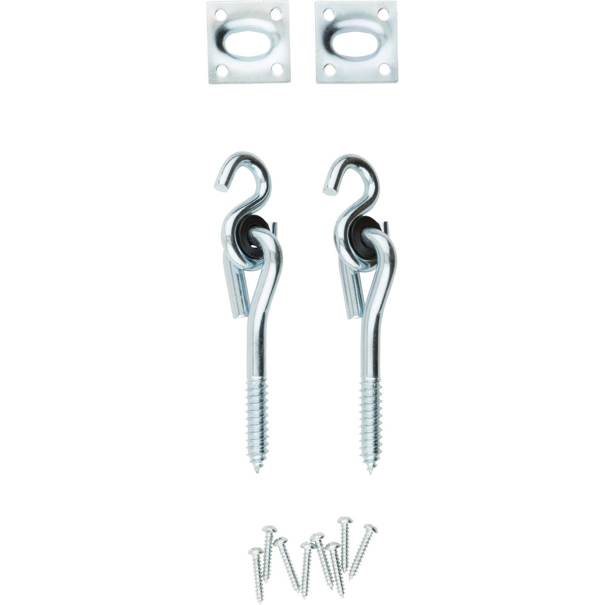 National Hardware Zinc Plated with WeatherGuard Steel Lag Screw Swing Hook Kit (2-Pack)