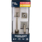 Steel Pro Brushed Nickle Modern Handleset with Square Lever Image 2