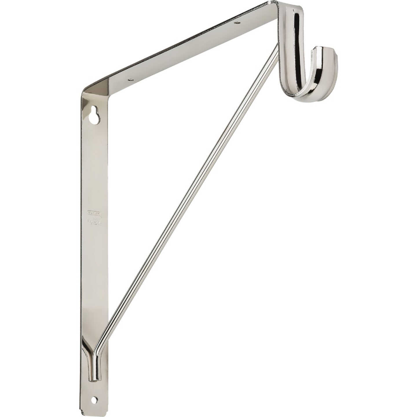 Stanley Home Designs 12-5/8 In. H. x 11 In. D. Shelf & Rod Bracket, Chrome Image 1