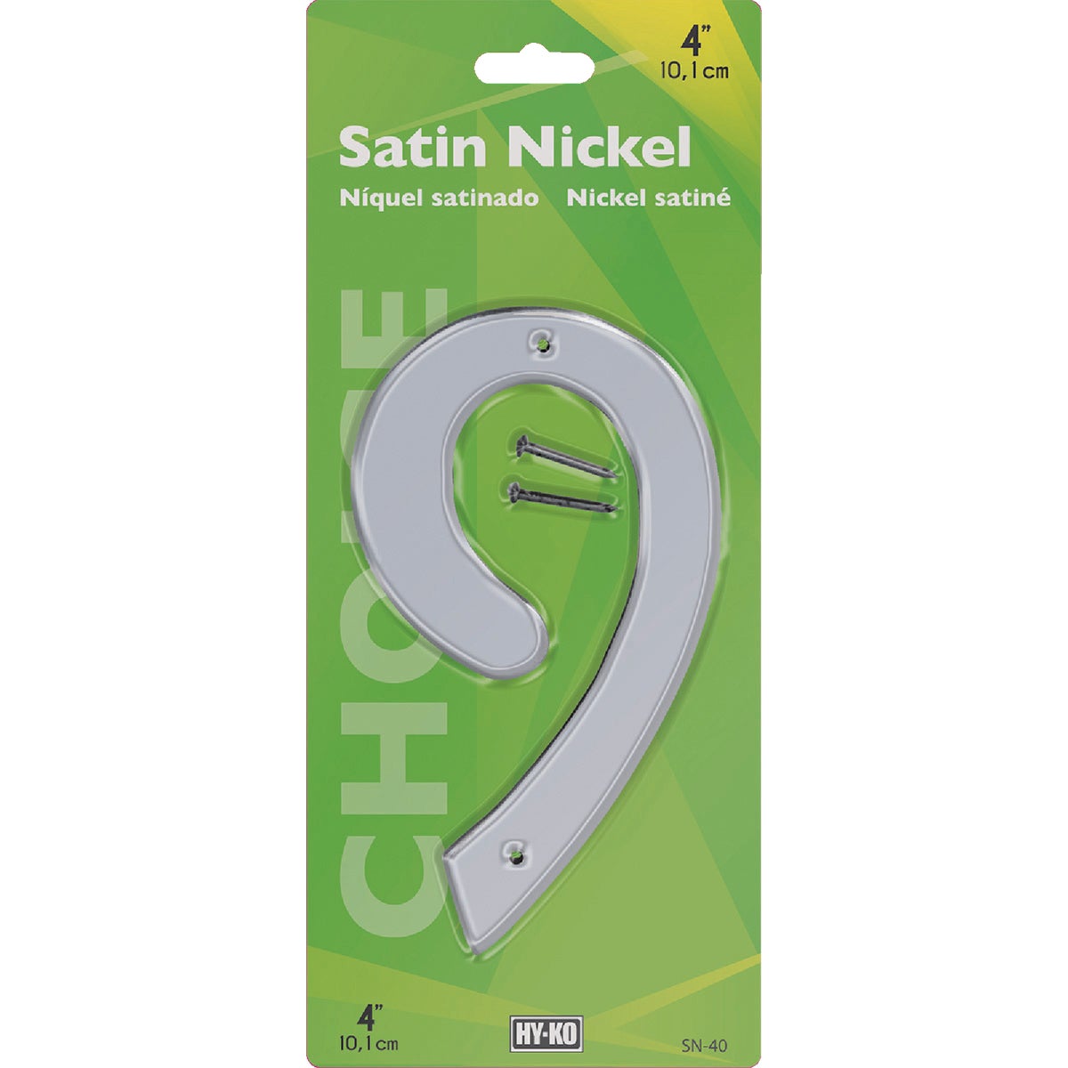 Hy-Ko 4 In. Satin Nickel Number 9 Image 2