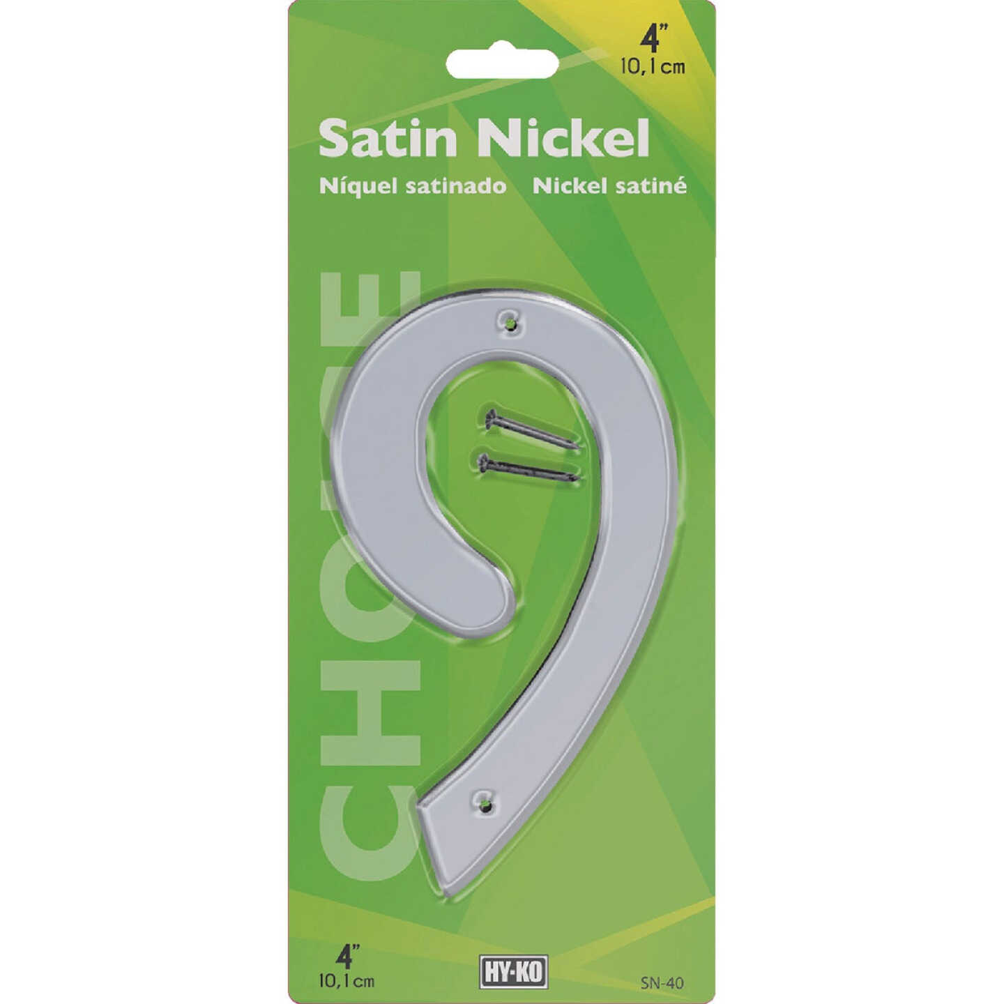 Hy-Ko 4 In. Satin Nickel Number 9 Image 2