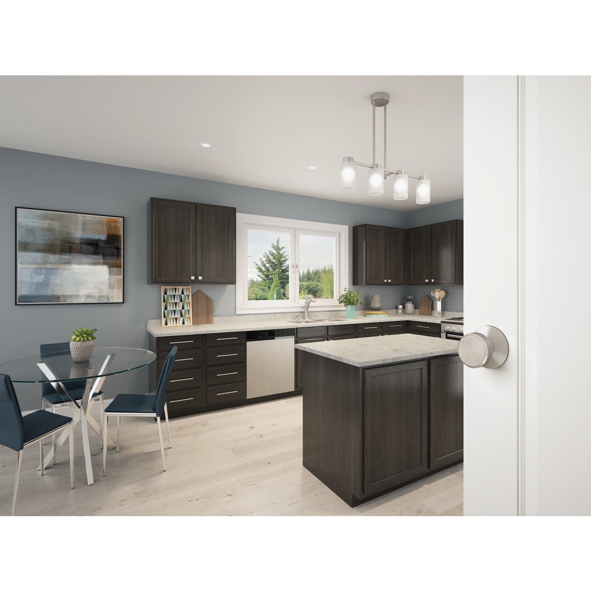 Schlage Bowery Satin Nickel Passage Door Knob Image 3