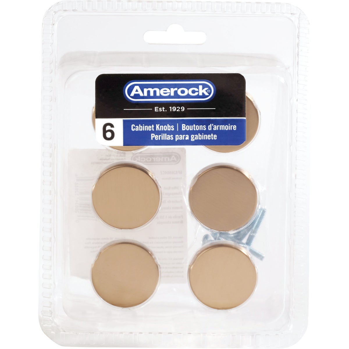 Amerock Versa 1.375 In. Dia. Round Champagne Bronze Cabinet Knob (6-Pack) Image 2