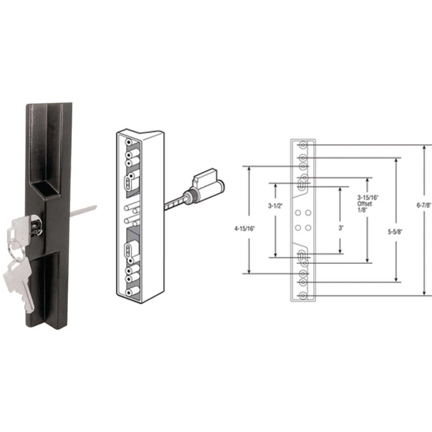 Prime-Line Sliding Patio Door Pull & Keyed Locking Unit Image 1