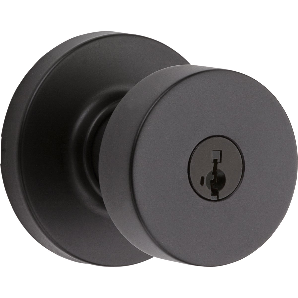Kwikset Pismo Contemporary Matte Black Entry Knob with Smart Key Image 1