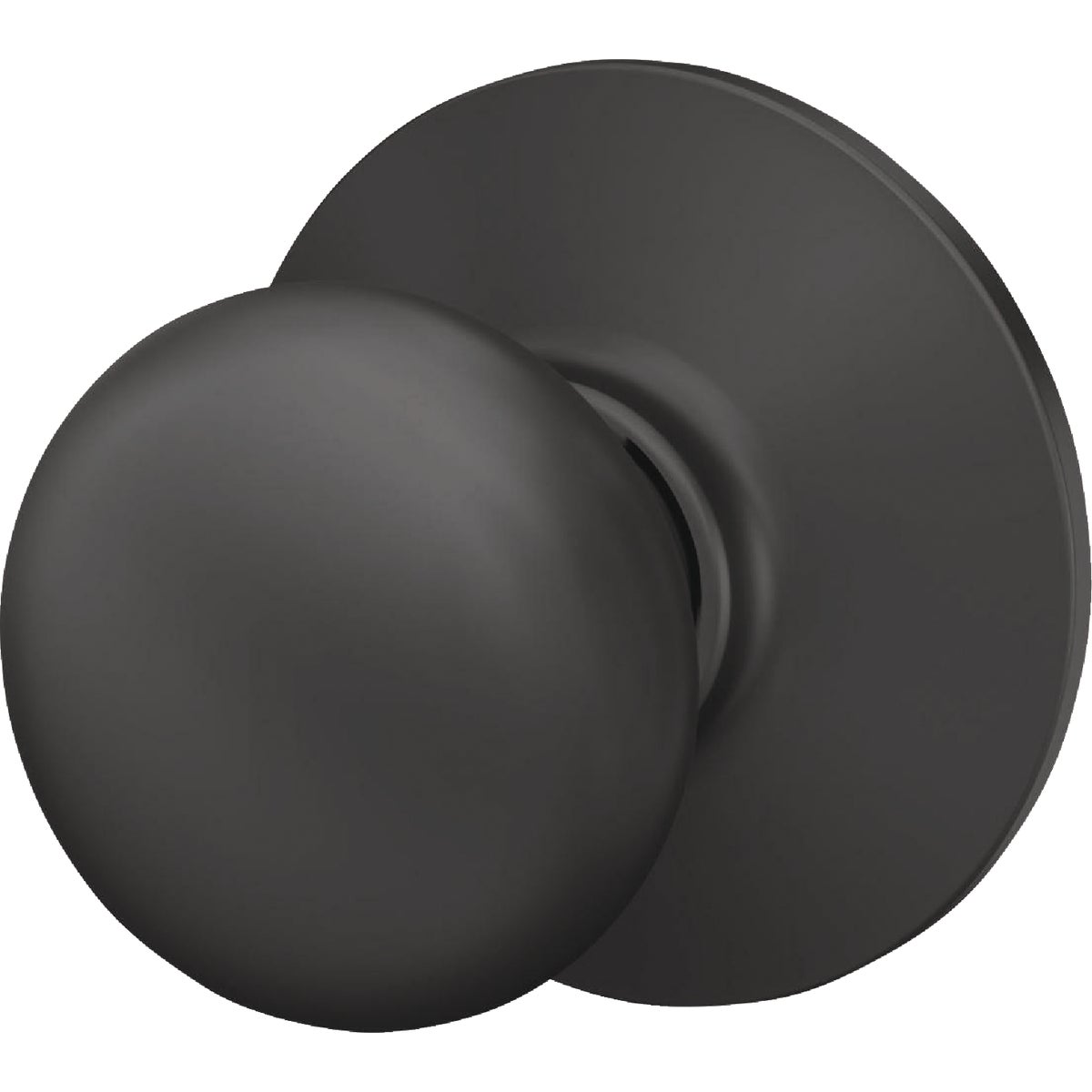 Schlage Plymouth Matte Black Passage Hall & Closet Door Knob Image 2