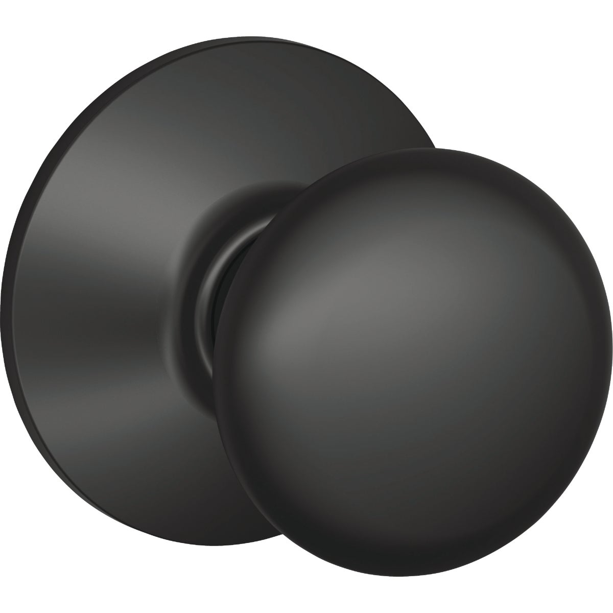 Schlage Plymouth Matte Black Passage Hall & Closet Door Knob Image 1