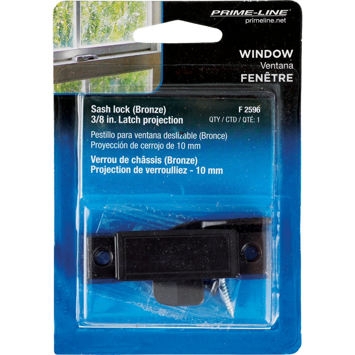 Prime-Line Bronze Latch Sliding Window Sash Lock Image 2