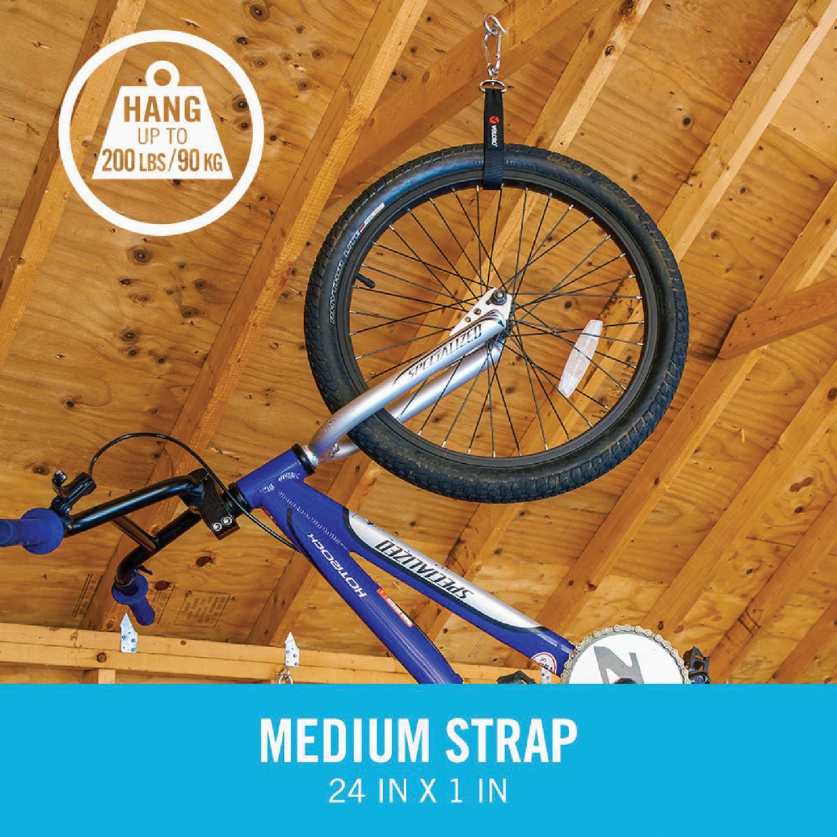 Velcro Brand Easy Hang 24 In. x 1 In. Black 200 Lb. Capacity Strap with Carabiner Image 3