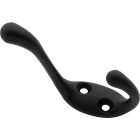 National Hardware Matte Black Heavy Duty Coat Hook Image 1