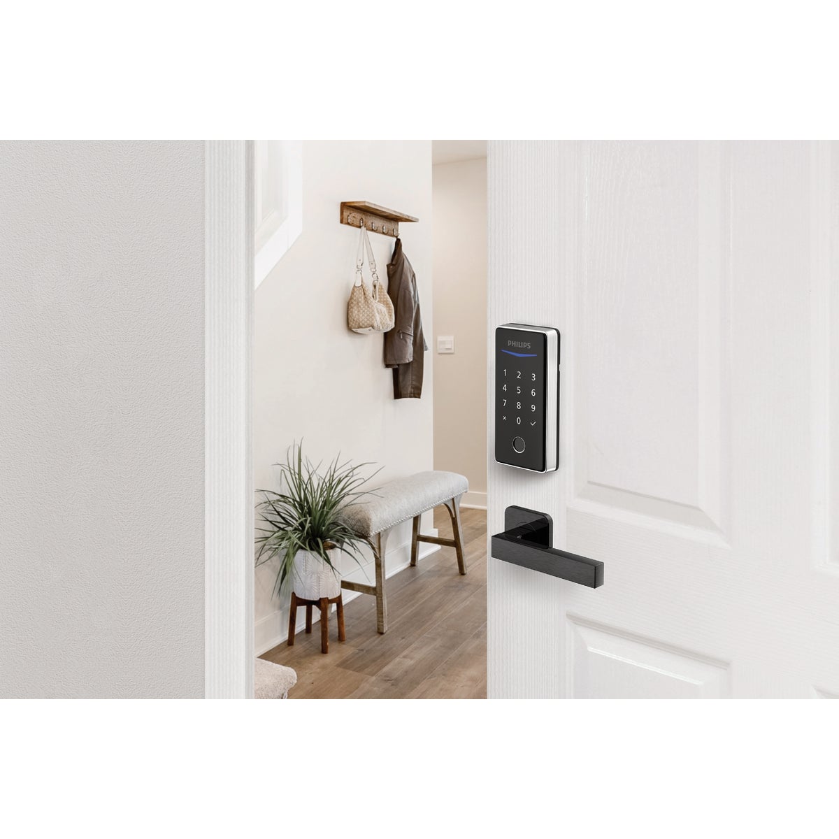Philips Keyless Smart Lock Electronic Deadbolt, Satin Nickel Image 2