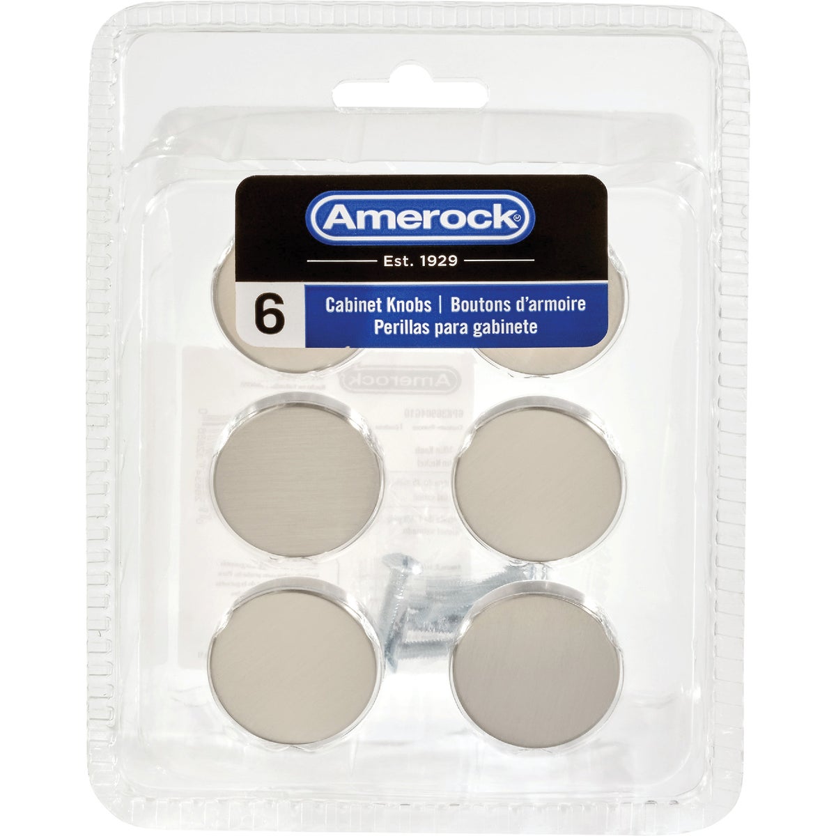 Amerock Versa 1.375 In. Dia. Round Satin Nickel Cabinet Knob (6-Pack) Image 2