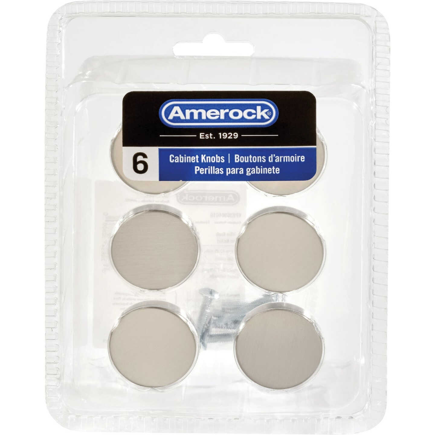 Amerock Versa 1.375 In. Dia. Round Satin Nickel Cabinet Knob (6-Pack) Image 2