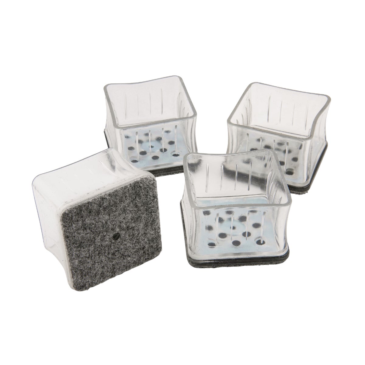Magic Sliders Magic Fit - 1-7/16 In. - 1-5/8 In. Square Felt Furniture Leg Cup (4-Pack) Image 1