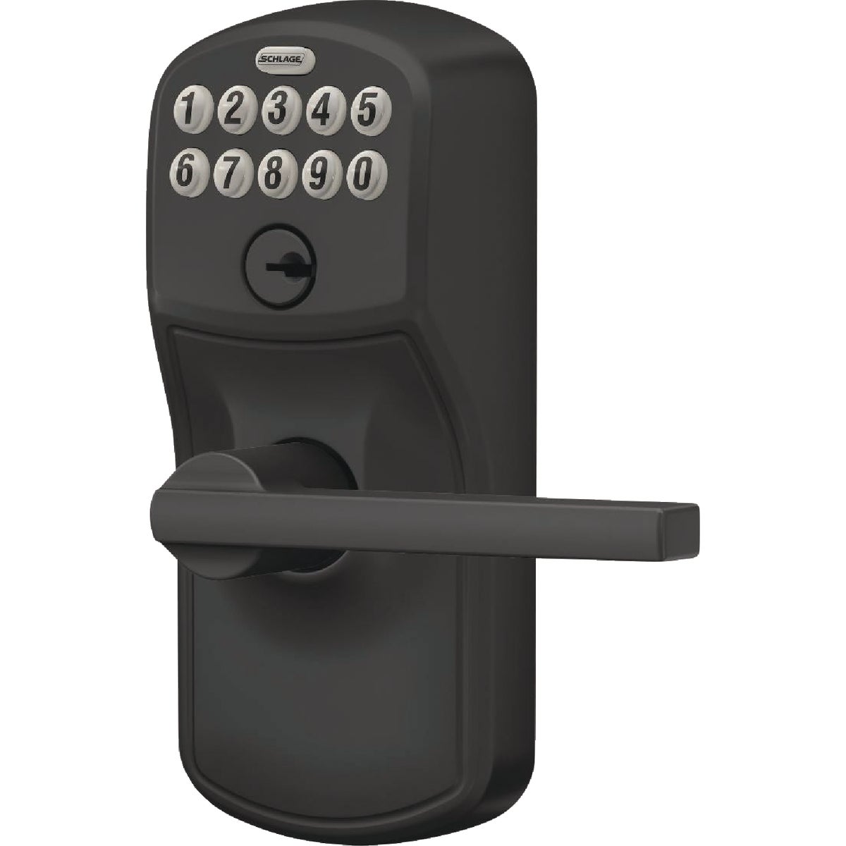 Schlage Plymouth Matte Black Electronic Keypad Entry Latitude Lever Image 2