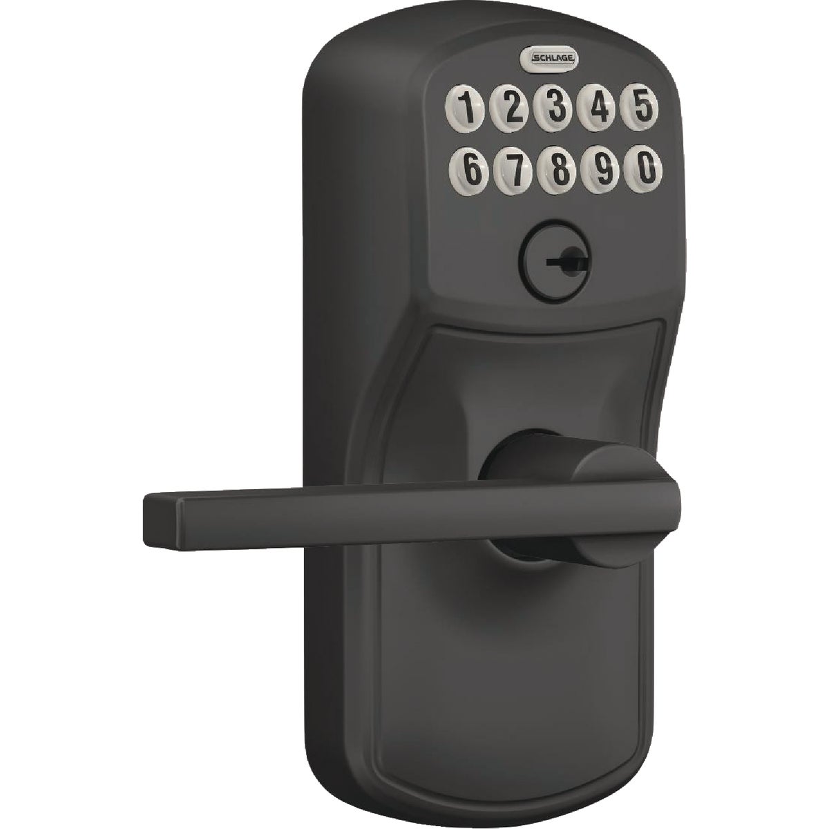 Schlage Plymouth Matte Black Electronic Keypad Entry Latitude Lever Image 5