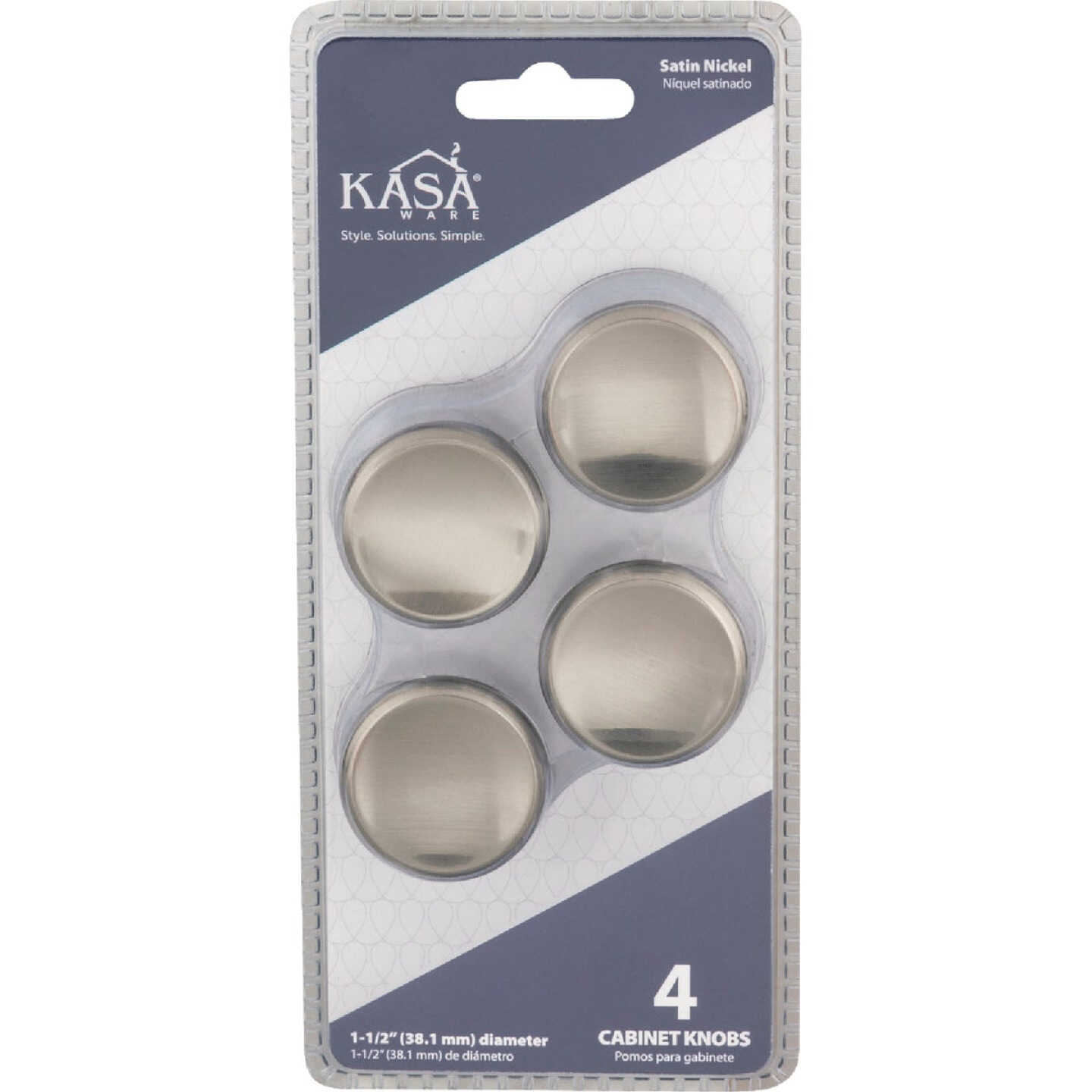 KasaWare 1-1/2 In. Diameter Satin Nickel Knob (4-Pack) Image 3